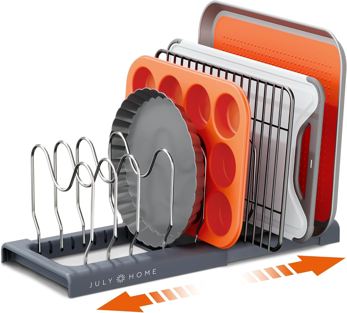 Expandable Lid Organizer, Gray