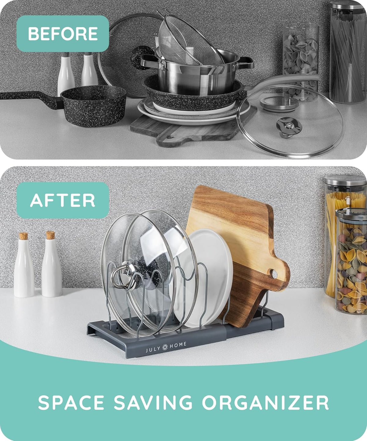 Expandable Lid Organizer, Gray