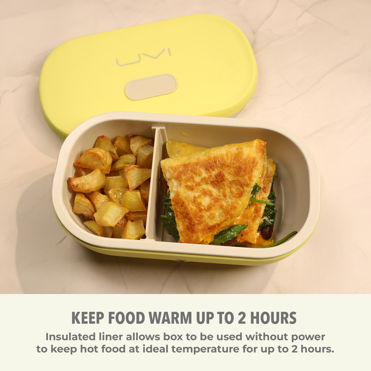 Self-Heating Lunch Box With USB-C Cord and UV LIGHT SANITIZER