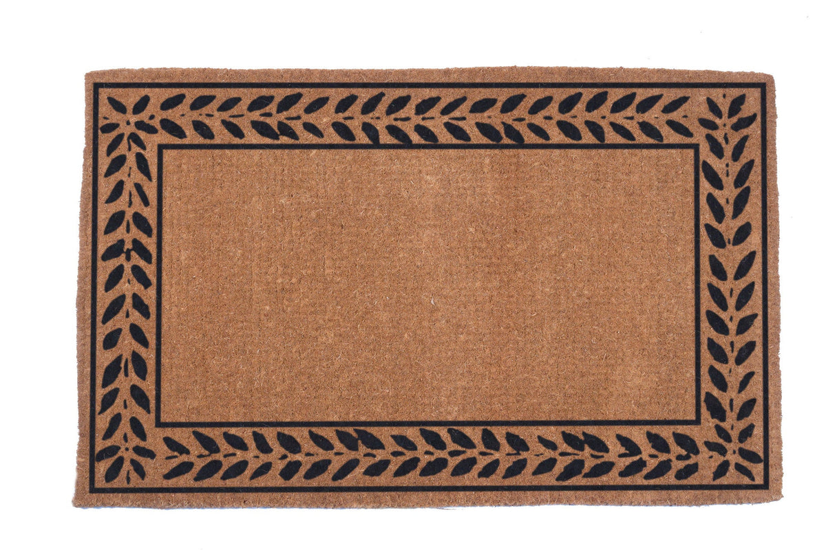 Leafy Vines Border – Natural Coir Doormat