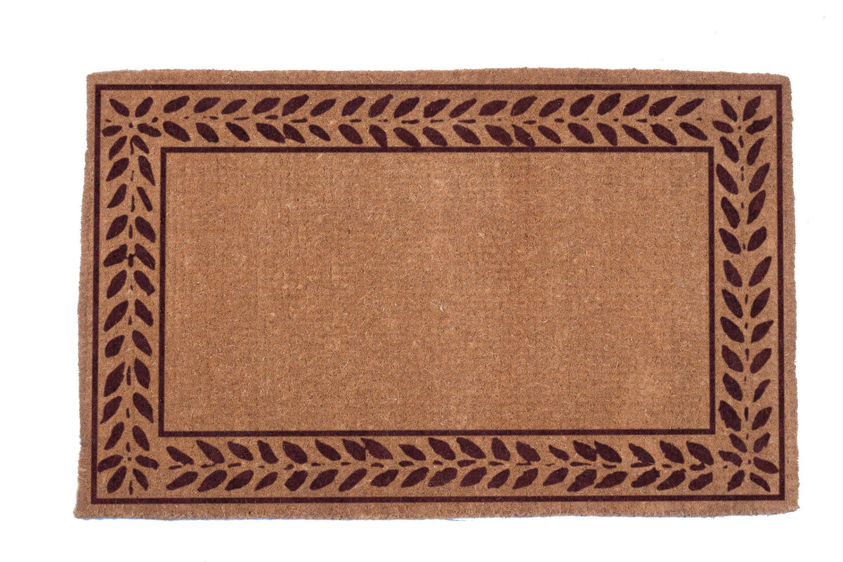 Leafy Vines Border – Natural Coir Doormat