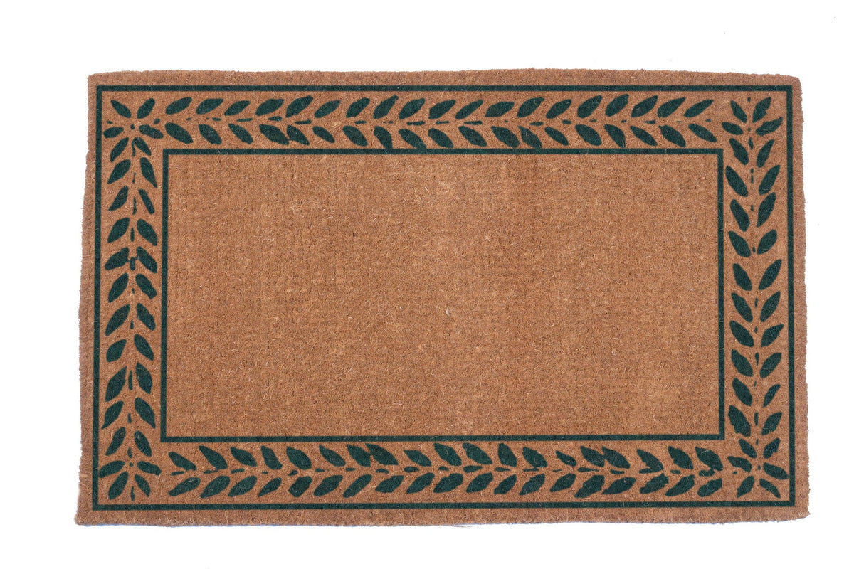 Leafy Vines Border – Natural Coir Doormat