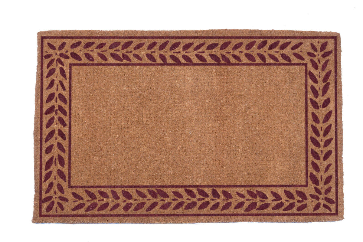 Leafy Vines Border – Natural Coir Doormat