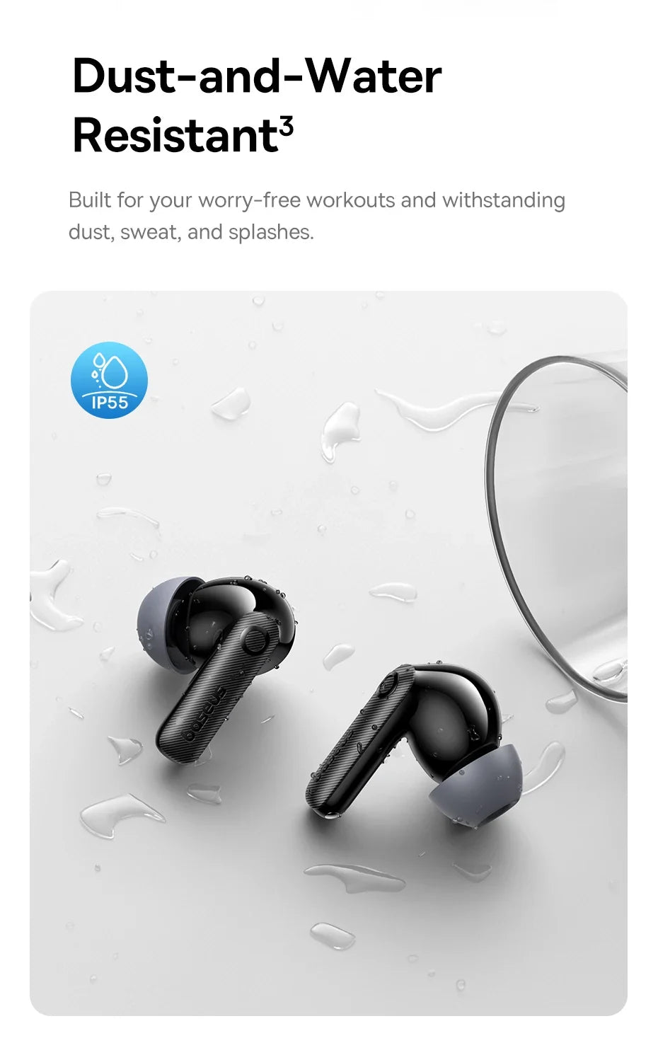 Baseus EP10 Pro ANC Earbuds Wireless Bluetooth 6.0 Earphones 50dB Realtime Adaptive Headphones 6 Mic Hi-Res LDAC IP55  Ear Buds