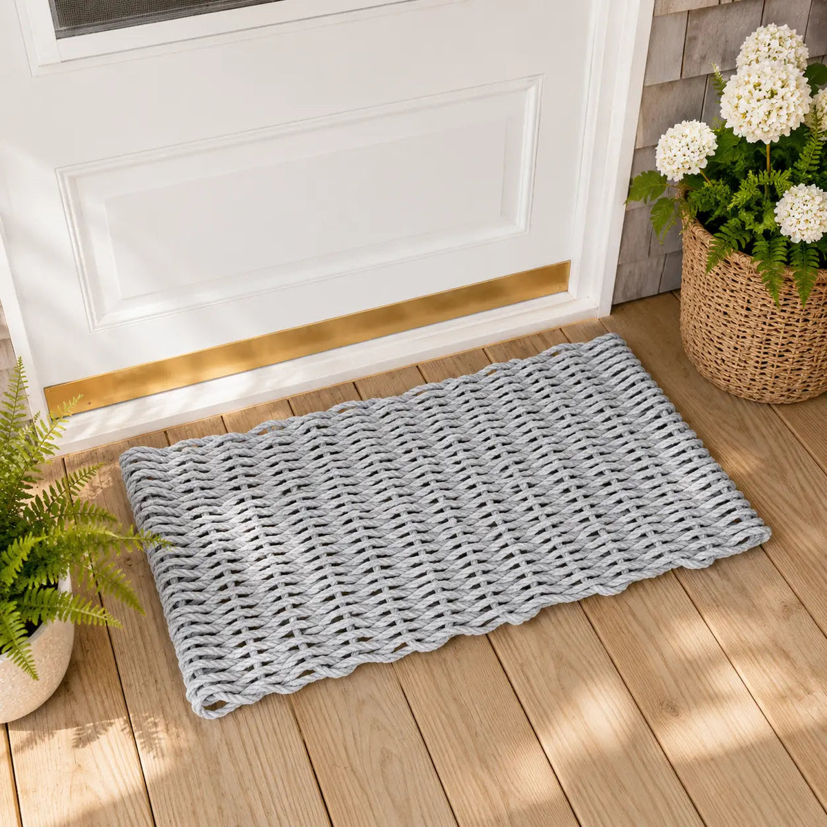 Solid Color Handwoven Lobster Rope Doormat