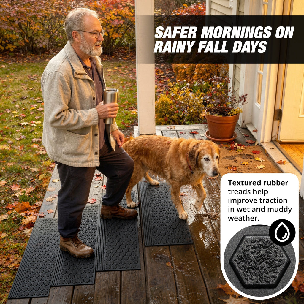 Thunder Grip Heavy-Duty Rubber Stair Treads for Outdoor