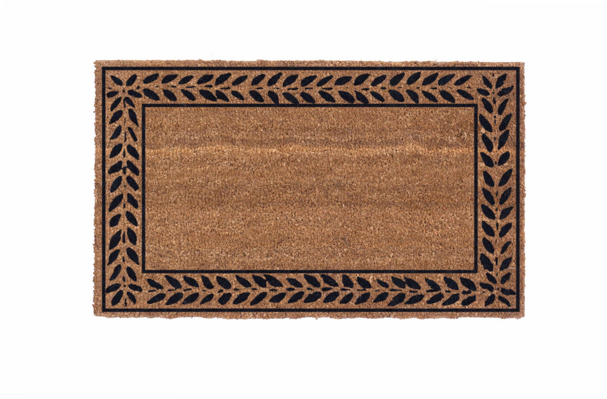 Leafy Vines Border – Natural Coir Doormat