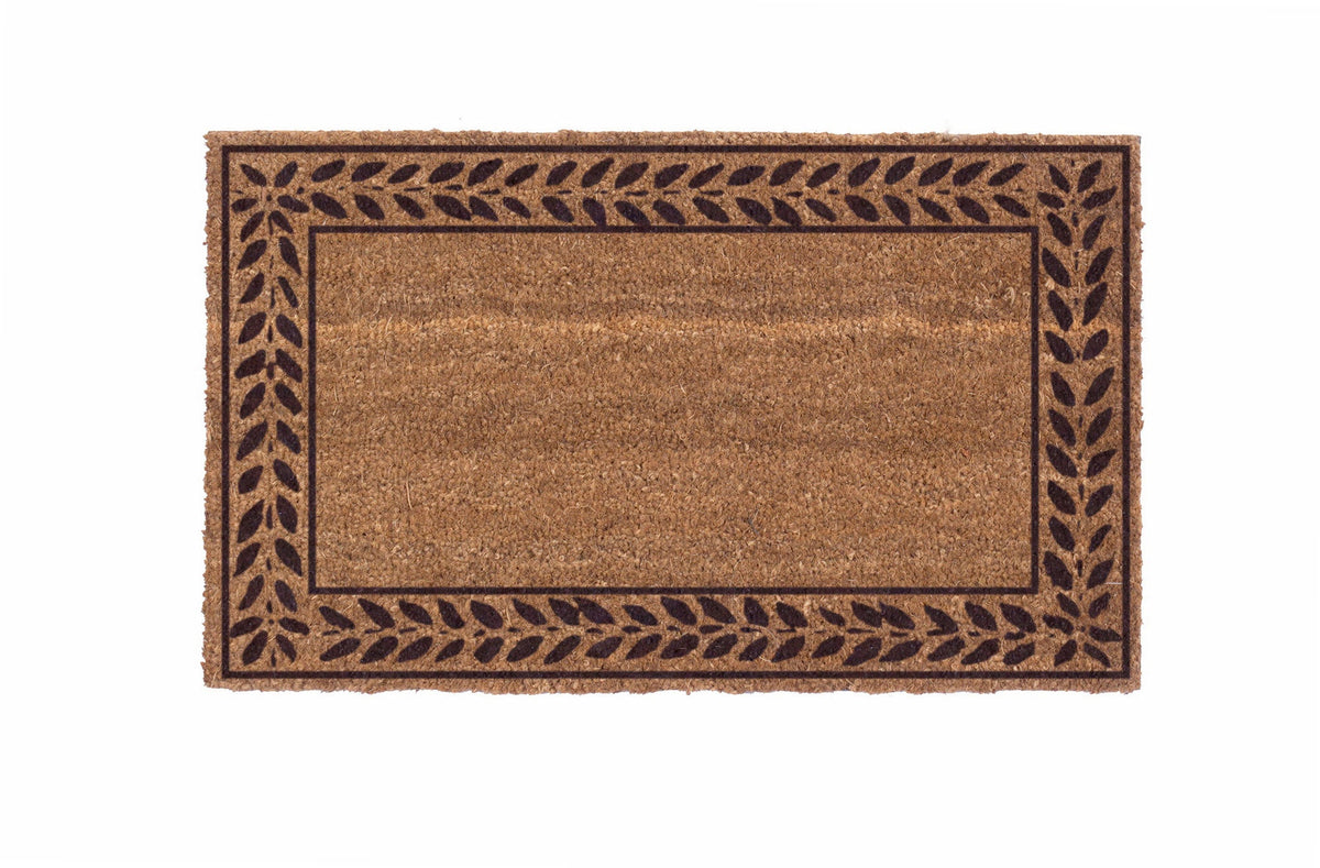 Leafy Vines Border – Natural Coir Doormat