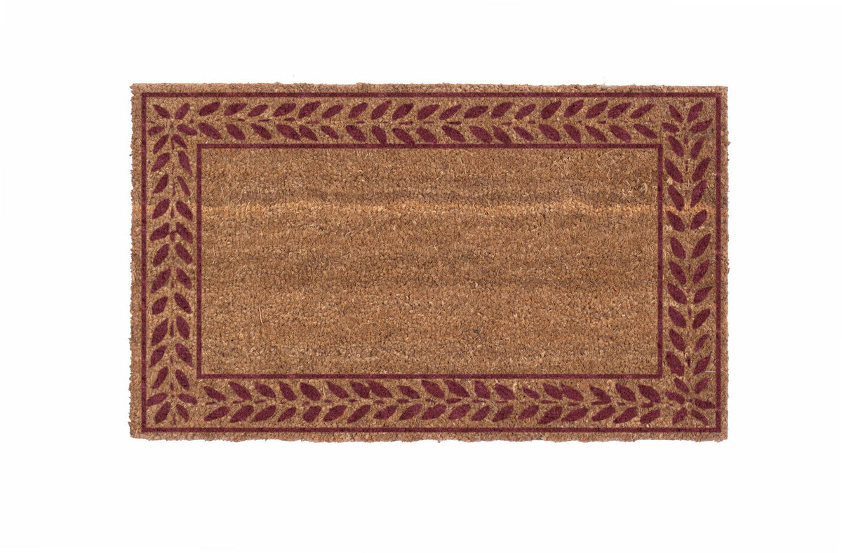 Leafy Vines Border – Natural Coir Doormat