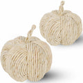 winemana 2 Pack Woven Pumpkin Decor Fall Thanksgiving White Assorted Size