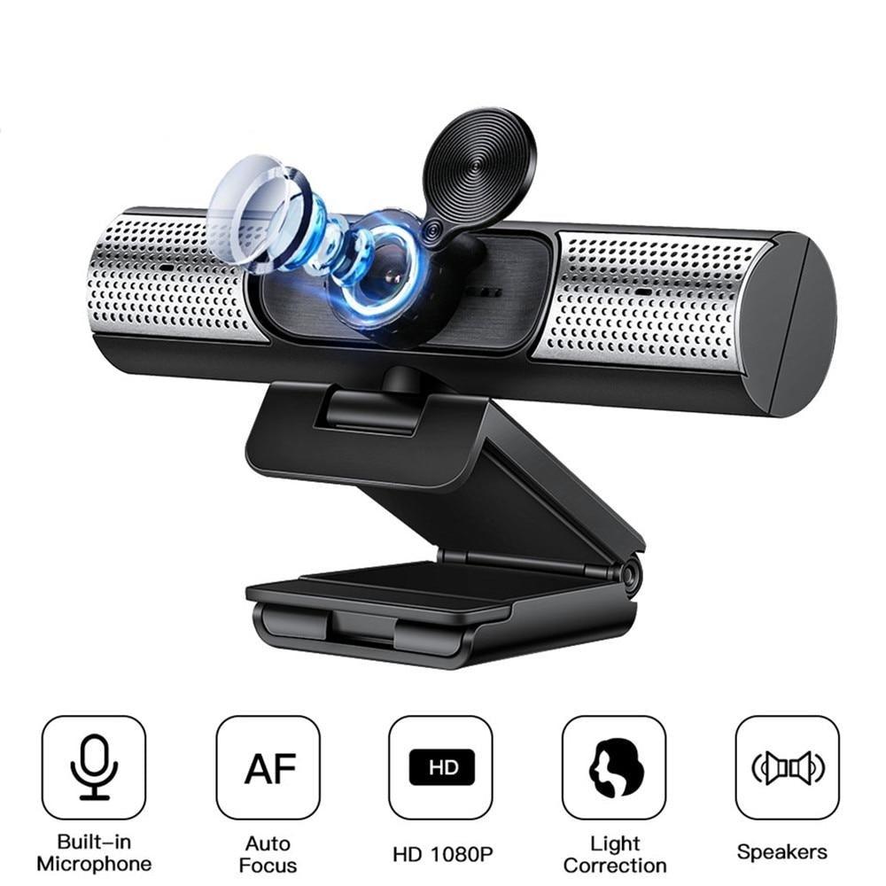 Webcam 1080P Full HD Autofocus Web Camera With Speaker Microphone USB Cam for PC Computer Laptop Video Calling Work Gaming 3D Noise Reduction